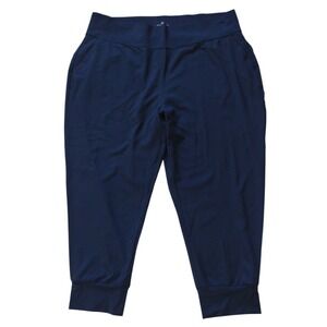 Adidas Golf Joggers Woman's 3X Navy Cropped Pants‎ Sporty Athleisure Outdoors
